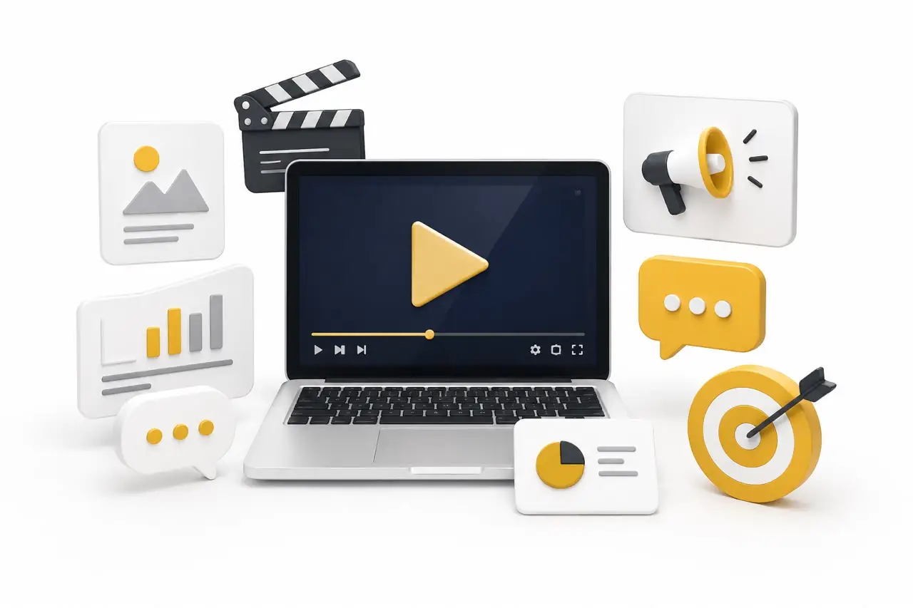 Content and marketing animation services illustration
