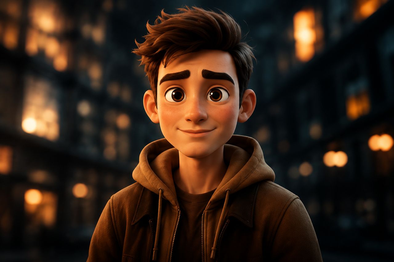 Expressive animated character used for storytelling