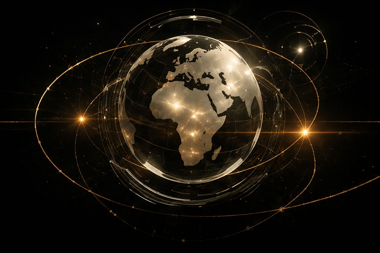 Glowing global data visualisation