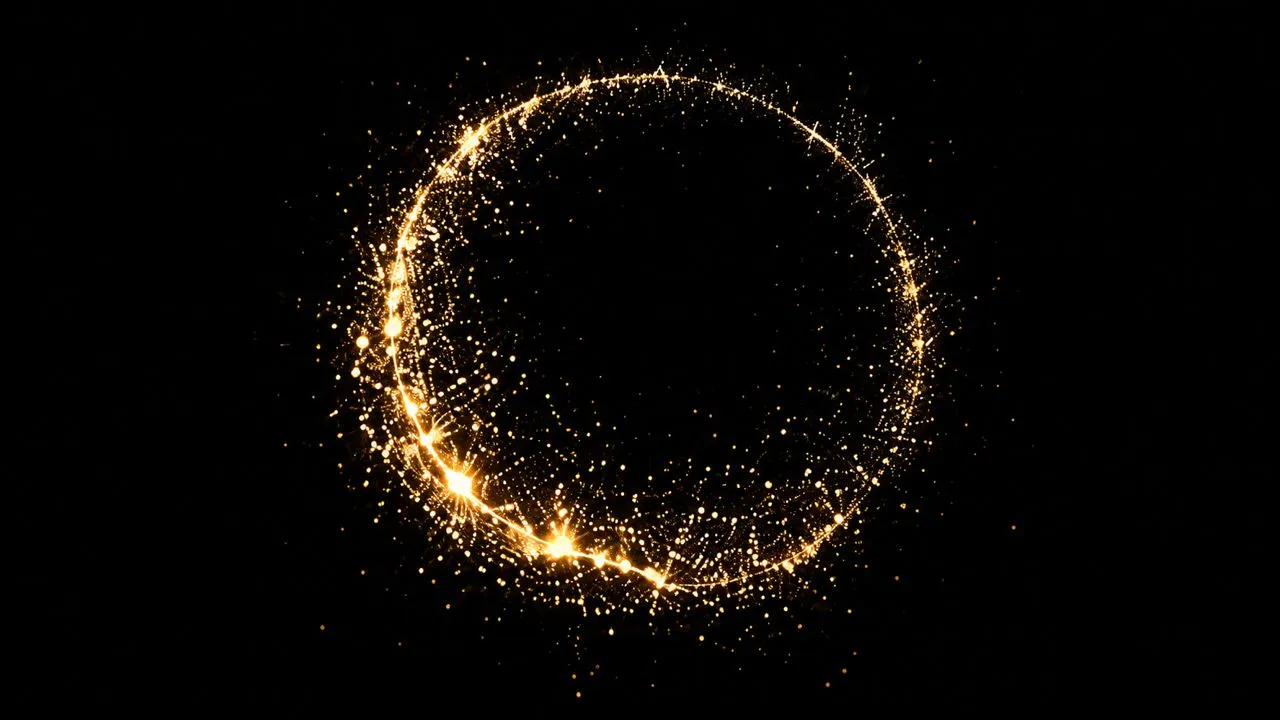 Golden particle logo reveal example