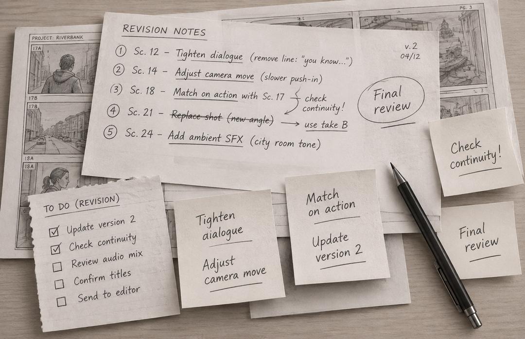 Storyboard revisions and notes