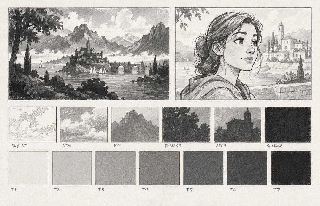 Storyboard style frames and look references